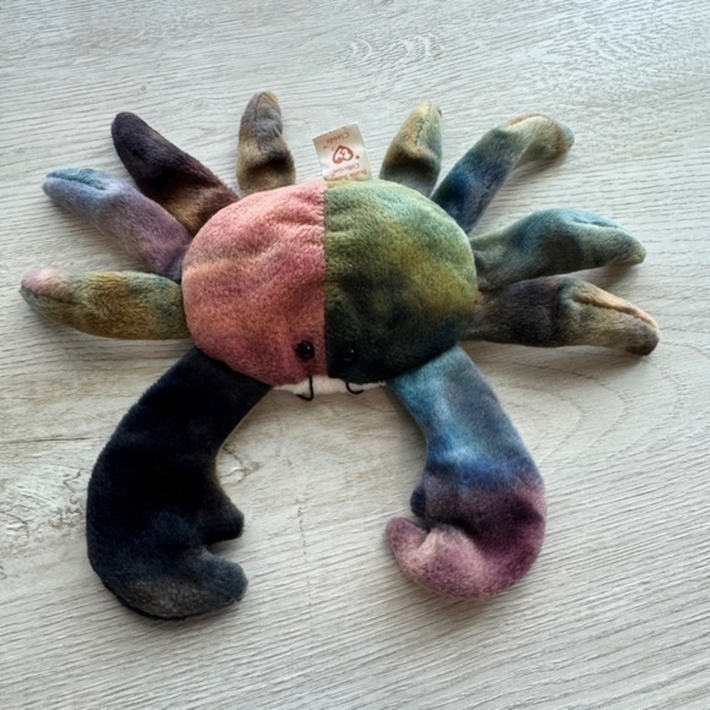 Ty Vintage Beanie Babies Claude crab plush brown green tie dye 1996